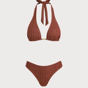 Alternative view of Brown Jacquard Three-Piece Set