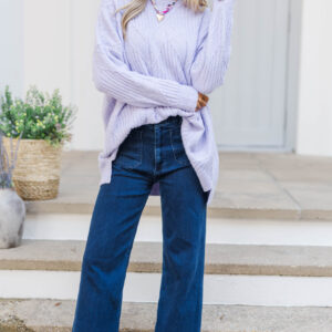 Alternative view of Walk The Walk Lavender Purple Sweater
