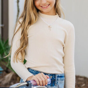 See It Through Oatmeal Ribbed Top