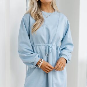 Season Of Love Light Blue Drawstring Dress