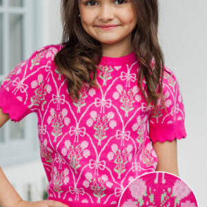 Shine A Little Brighter Pink Bow Print Sweater
