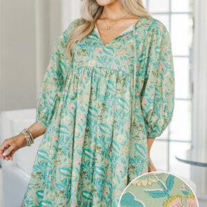 It's All True Green Chintz Dress