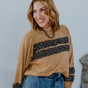 Rustic Bloom Top In Rusted Ochre